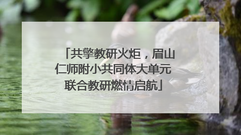 共擎教研火炬，眉山仁师附小共同体大单元联合教研燃情启航