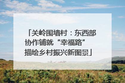关岭围墙村：东西部协作铺就“幸福路” 描绘乡村振兴新图景