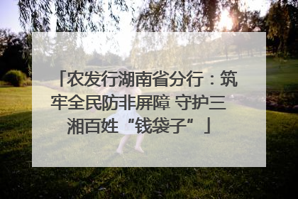 农发行湖南省分行：筑牢全民防非屏障 守护三湘百姓“钱袋子”