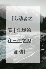 劳动者之歌｜让绿色在三江之源涌动