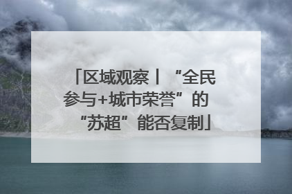 区域观察丨“全民参与+城市荣誉”的“苏超”能否复制