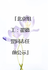 北京组工：翟德罡同志任前公示