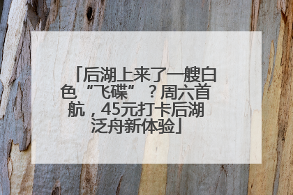 后湖上来了一艘白色“飞碟”？周六首航，45元打卡后湖泛舟新体验