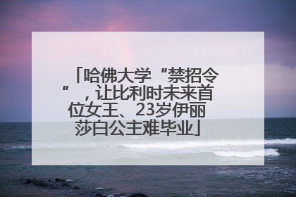 哈佛大学“禁招令”，让比利时未来首位女王、23岁伊丽莎白公主难毕业