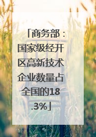 商务部：国家级经开区高新技术企业数量占全国的18.3%