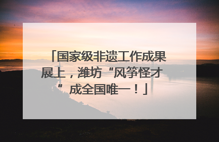 国家级非遗工作成果展上，潍坊“风筝怪才”成全国唯一！
