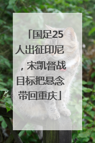 国足25人出征印尼，宋凯督战目标把悬念带回重庆