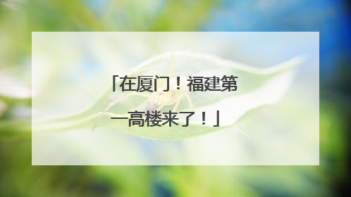 在厦门！福建第一高楼来了！