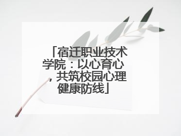 宿迁职业技术学院：以心育心，共筑校园心理健康防线