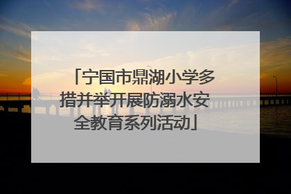宁国市鼎湖小学多措并举开展防溺水安全教育系列活动