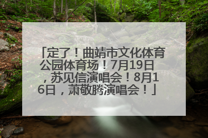 定了！曲靖市文化体育公园体育场！7月19日，苏见信演唱会！8月16日，萧敬腾演唱会！