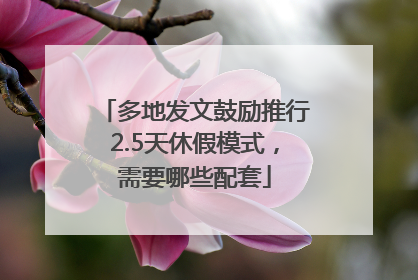 多地发文鼓励推行2.5天休假模式，需要哪些配套