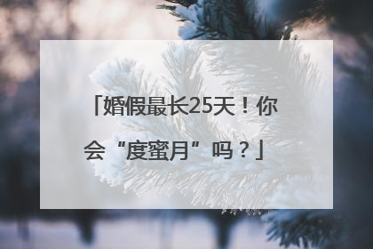 婚假最长25天！你会“度蜜月”吗？