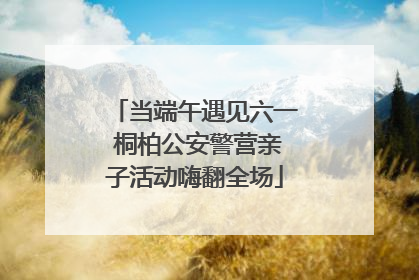 当端午遇见六一 桐柏公安警营亲子活动嗨翻全场