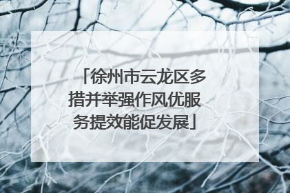 徐州市云龙区多措并举强作风优服务提效能促发展