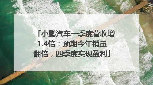小鹏汽车一季度营收增1.4倍：预期今年销量翻倍，四季度实现盈利