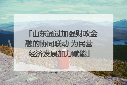 山东通过加强财政金融的协同联动 为民营经济发展加力赋能