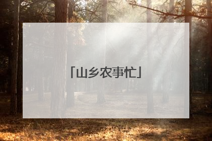 山乡农事忙