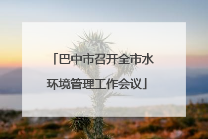 巴中市召开全市水环境管理工作会议