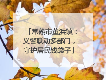 常熟市董浜镇：义警联动多部门，守护居民钱袋子