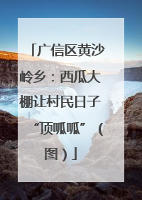 广信区黄沙岭乡：西瓜大棚让村民日子“顶呱呱”（图）