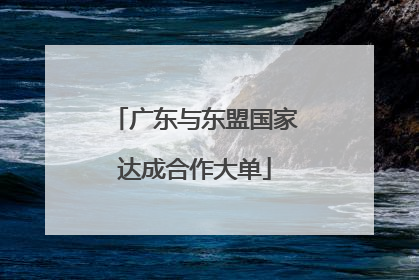 广东与东盟国家达成合作大单