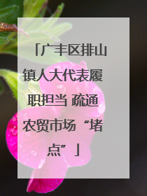 广丰区排山镇人大代表履职担当 疏通农贸市场“堵点”