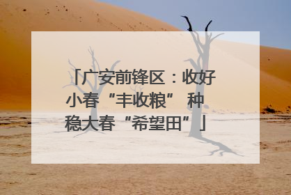 广安前锋区：收好小春“丰收粮” 种稳大春“希望田”