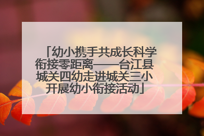 幼小携手共成长科学衔接零距离——台江县城关四幼走进城关三小开展幼小衔接活动