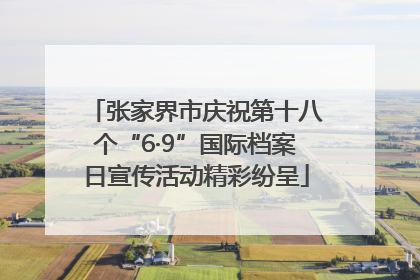 张家界市庆祝第十八个“6·9”国际档案日宣传活动精彩纷呈