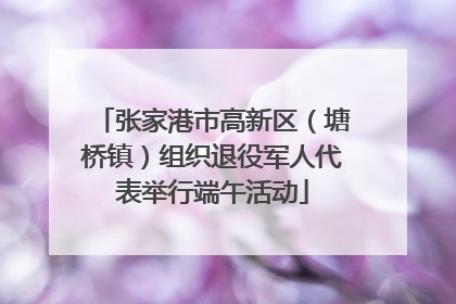 张家港市高新区（塘桥镇）组织退役军人代表举行端午活动