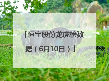 恒宝股份龙虎榜数据（6月10日）