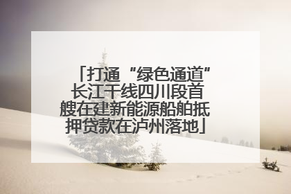 打通“绿色通道” 长江干线四川段首艘在建新能源船舶抵押贷款在泸州落地