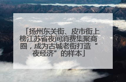 扬州东关街、皮市街上榜江苏省夜间消费集聚商圈，成为古城老街打造“夜经济”的样本
