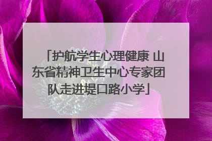 护航学生心理健康 山东省精神卫生中心专家团队走进堤口路小学