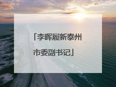 李晖履新泰州市委副书记
