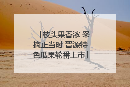 枝头果香浓 采摘正当时 晋源特色瓜果轮番上市