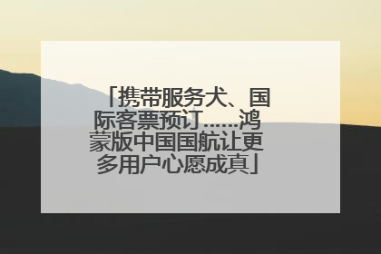 携带服务犬、国际客票预订……鸿蒙版中国国航让更多用户心愿成真