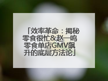 效率革命：揭秘零食很忙&赵一鸣零食单店GMV飙升的底层方法论