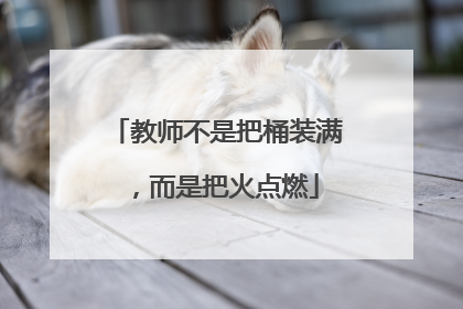 教师不是把桶装满，而是把火点燃