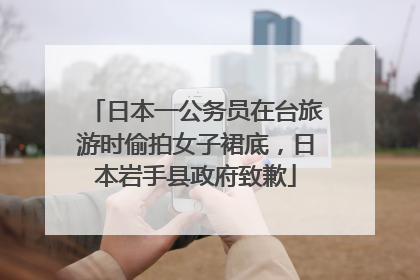 日本一公务员在台旅游时偷拍女子裙底，日本岩手县政府致歉