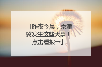 昨夜今晨，京津冀发生这些大事！点击看报→
