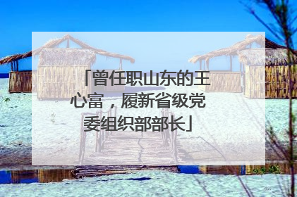 曾任职山东的王心富，履新省级党委组织部部长