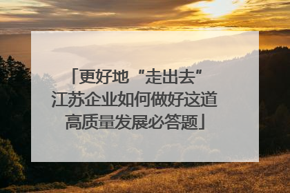 更好地“走出去” 江苏企业如何做好这道高质量发展必答题