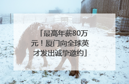 最高年薪80万元！厦门向全球英才发出诚挚邀约