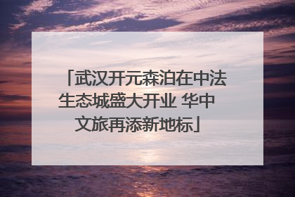 武汉开元森泊在中法生态城盛大开业 华中文旅再添新地标