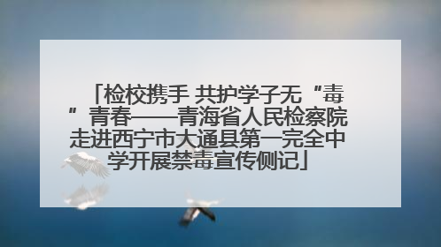 检校携手 共护学子无“毒”青春——青海省人民检察院走进西宁市大通县第一完全中学开展禁毒宣传侧记