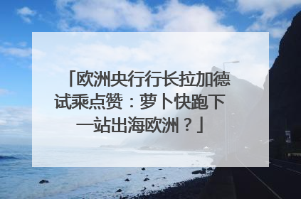 欧洲央行行长拉加德试乘点赞：萝卜快跑下一站出海欧洲？