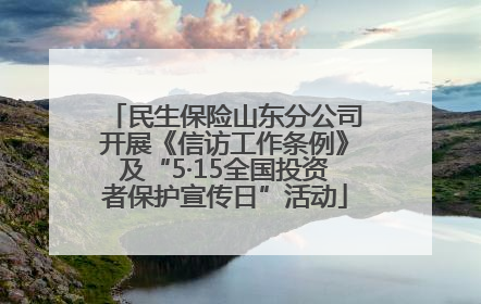 民生保险山东分公司开展《信访工作条例》及“5·15全国投资者保护宣传日”活动