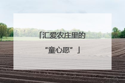 汇爱农庄里的“童心愿”
